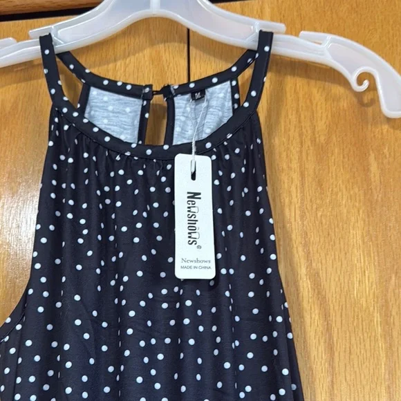 Chic Black and White Polka Dot Dress - Picture 3 of 5